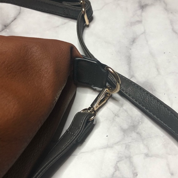 Black rivet cross body hobo bag chocolate brown - Picture 2 of 11